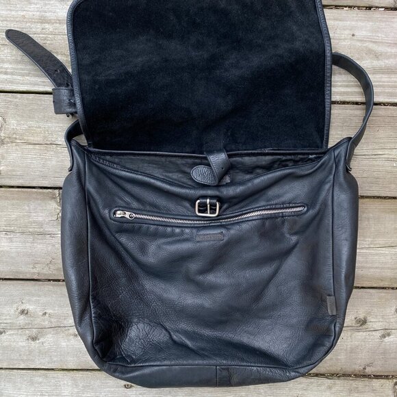 Vintage 90s M0851 Genuine Leather Handbag Purse Black - Picture 7 of 14